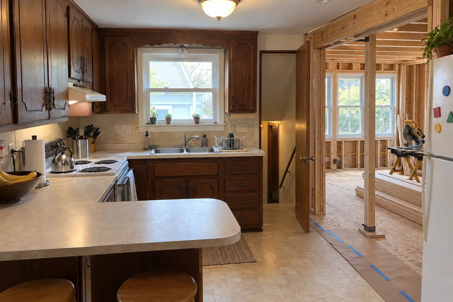 Kitchen Additions in a postwar ranch / cape cod / bi-level — in progress