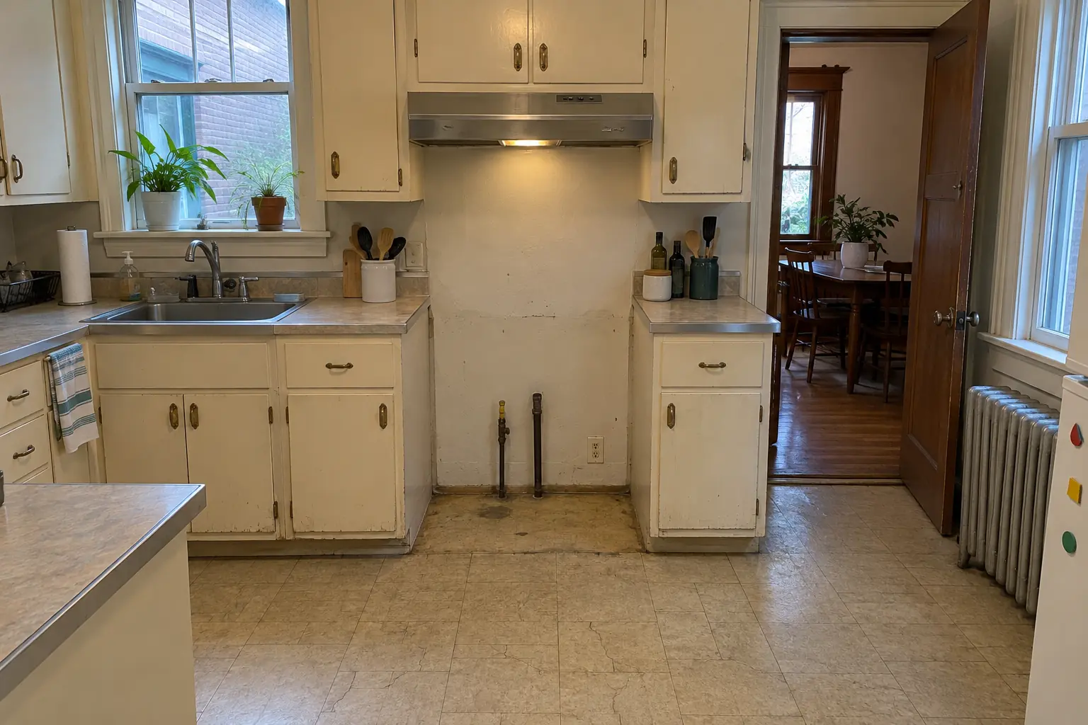 Kitchen Appliance Installation in a prewar house — before