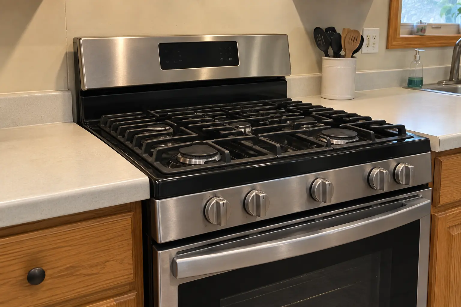 Kitchen Appliance Installation in a 1980s-1990s two-story colonial / tract house — detail