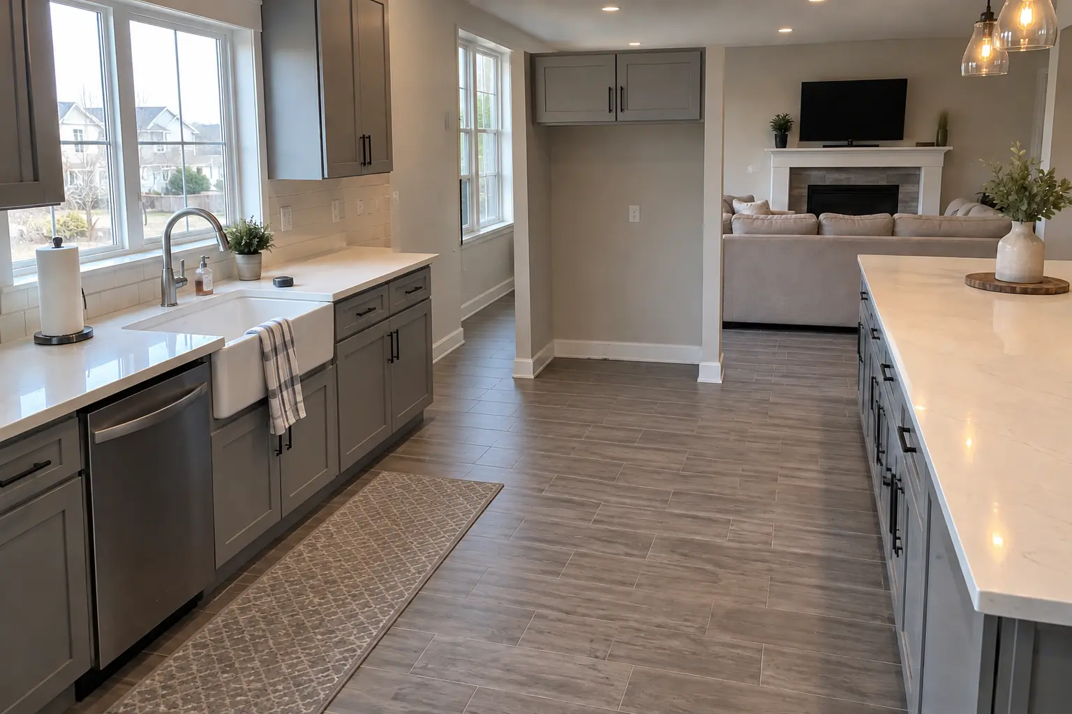 Kitchen Appliance Removal in a 2000s new construction — after