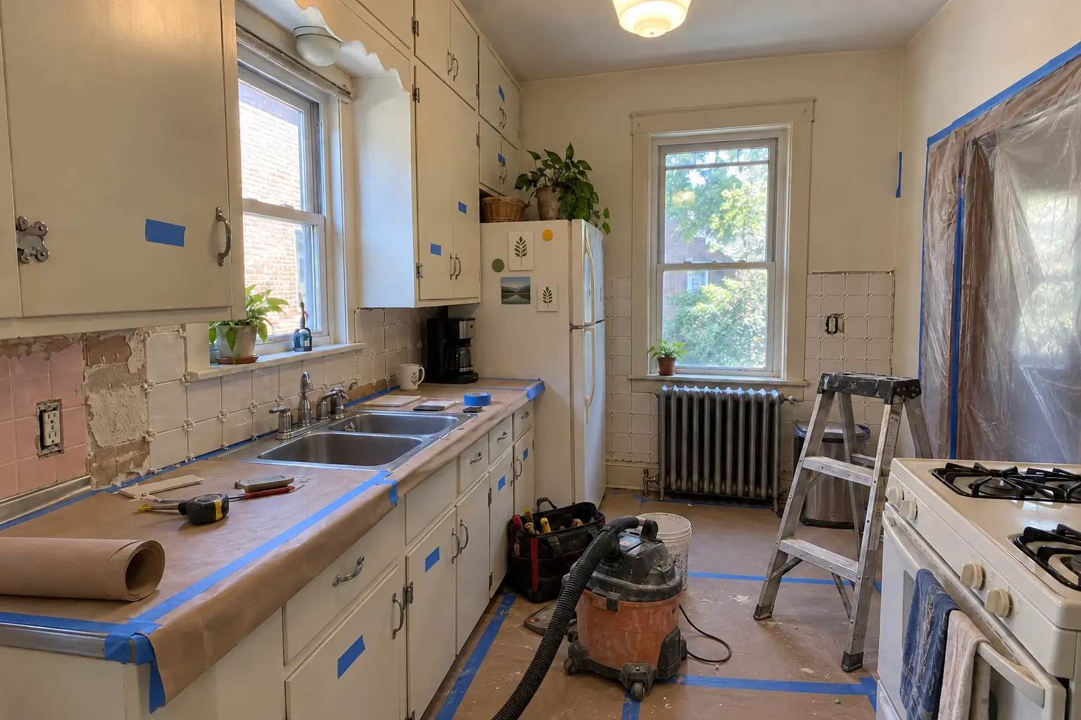 Kitchen Backsplash Installation in a prewar house — in progress