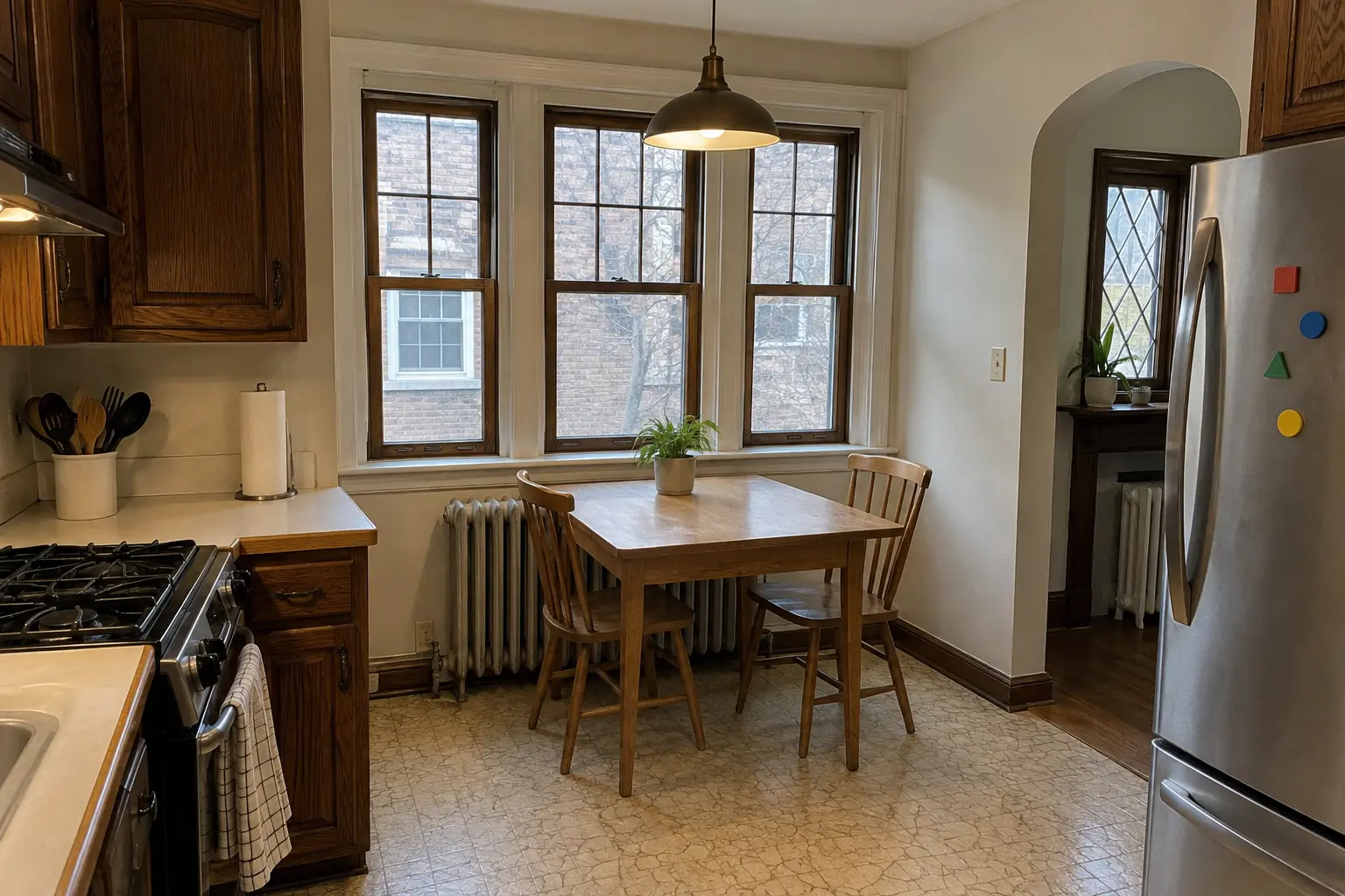 Built-In Breakfast Nook & Banquette in a prewar house — before