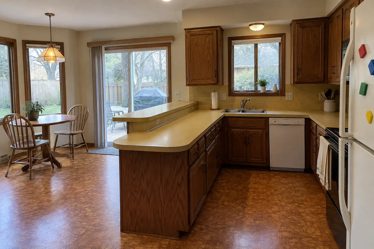 Built-In Breakfast Nook & Banquette project near Hoffman Estates, before