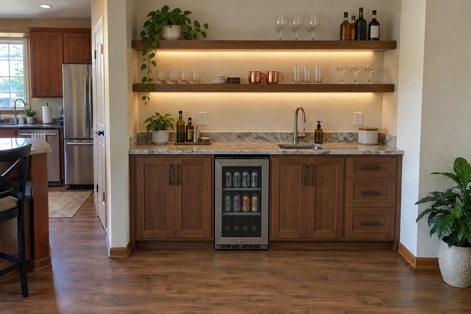 Home Bars & Coffee Stations in a 2000s new construction — after