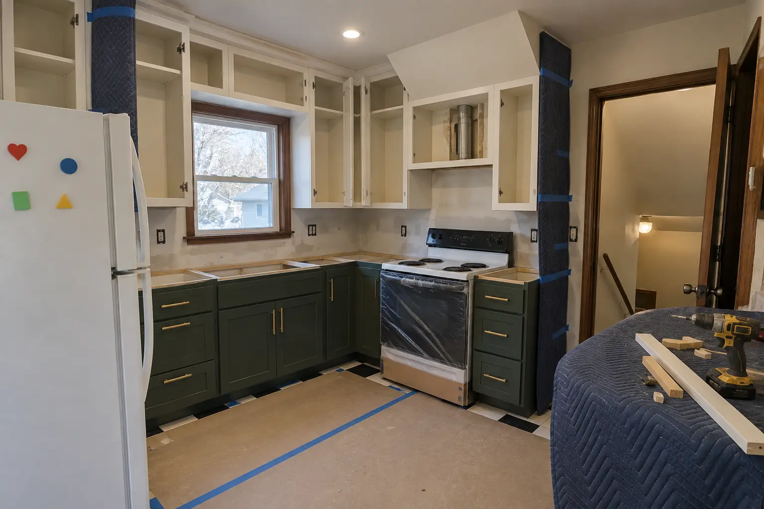 Custom Kitchen Cabinets in a postwar ranch / cape cod / bi-level — in progress