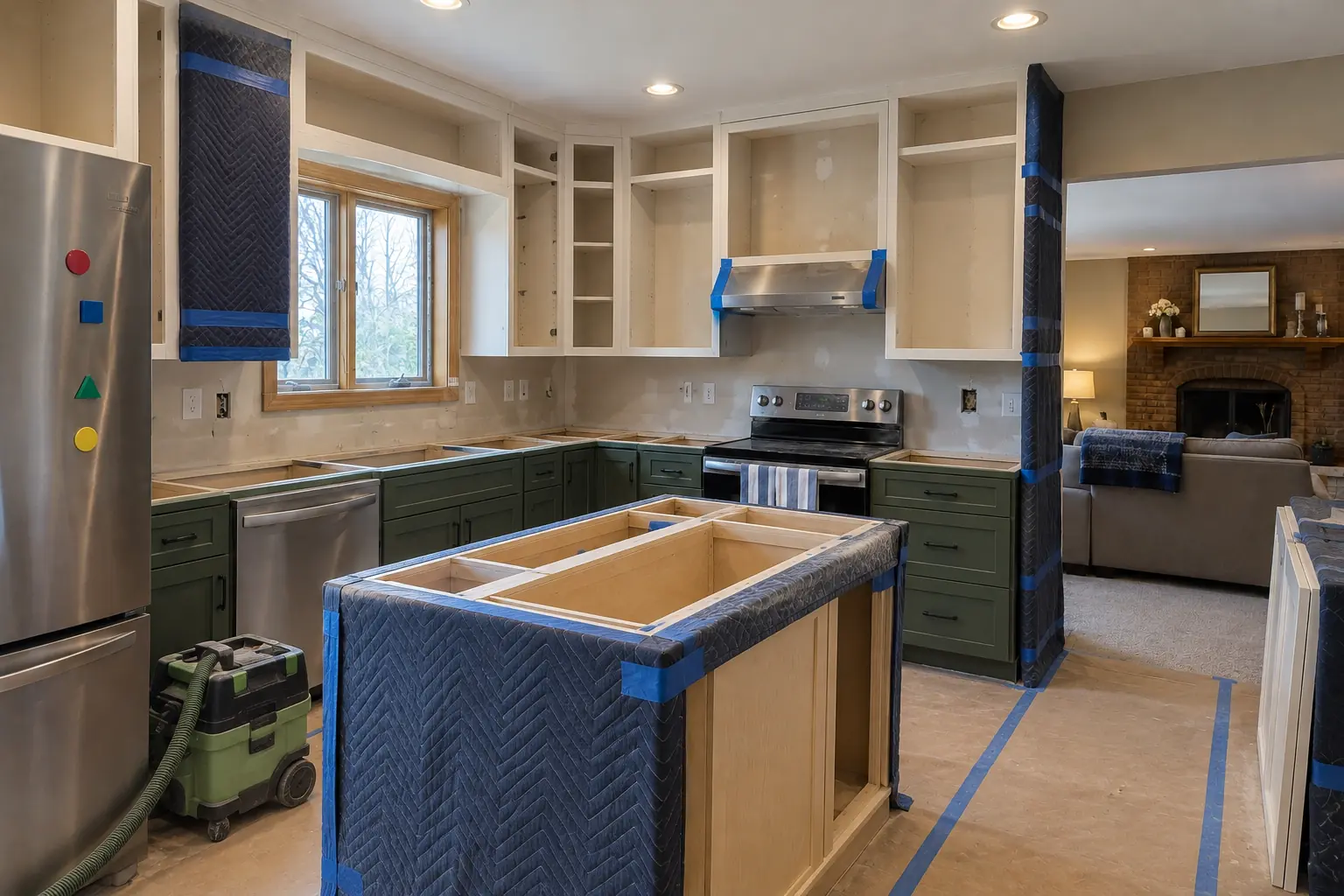Custom Kitchen Cabinets in a 1980s-1990s two-story colonial / tract house — in progress