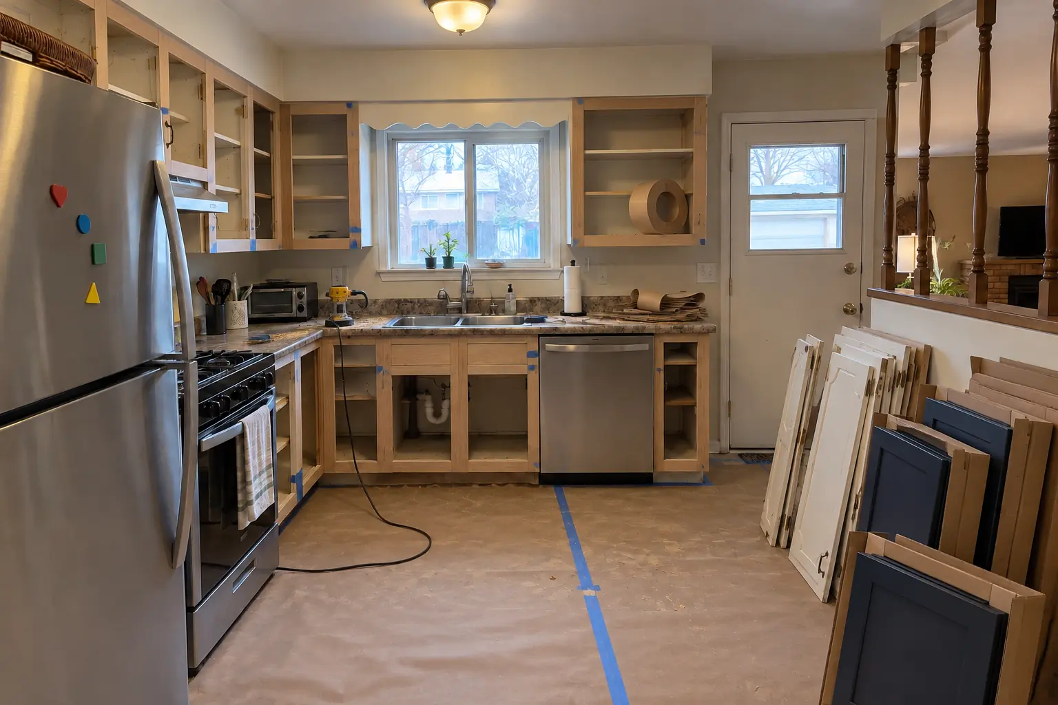 Kitchen Cabinet Services in a 1970s split-level / raised ranch / tract — in progress