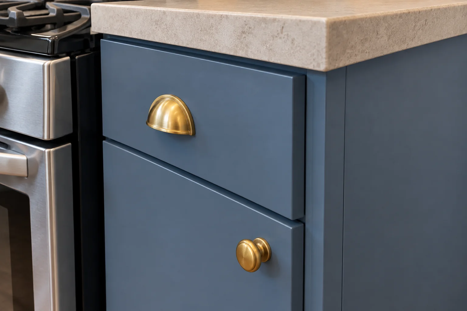 Kitchen Cabinet Services in a 1980s-1990s two-story colonial / tract house — detail