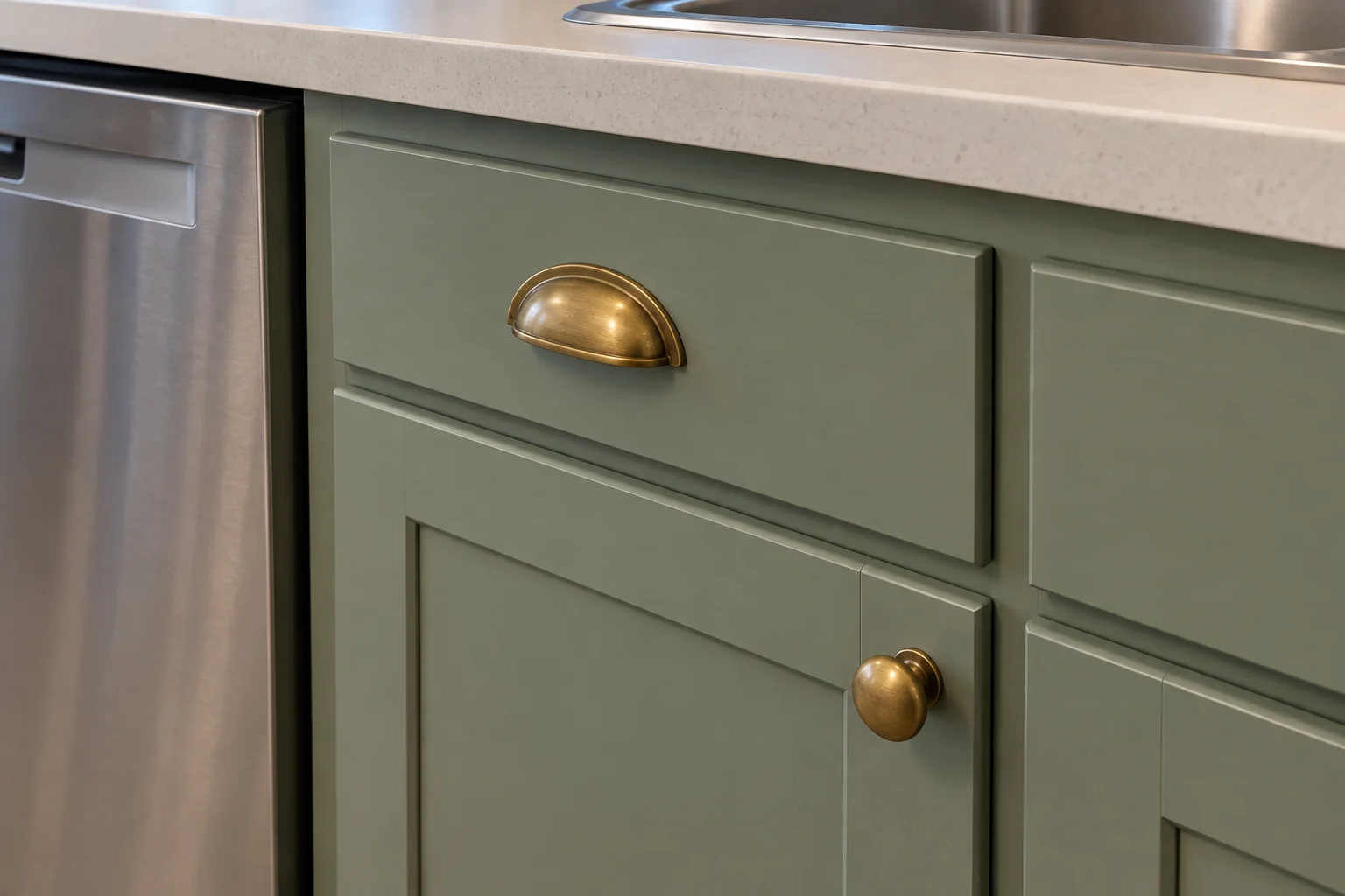 Kitchen Cabinet Services in a 1980s-1990s two-story colonial / tract house — detail