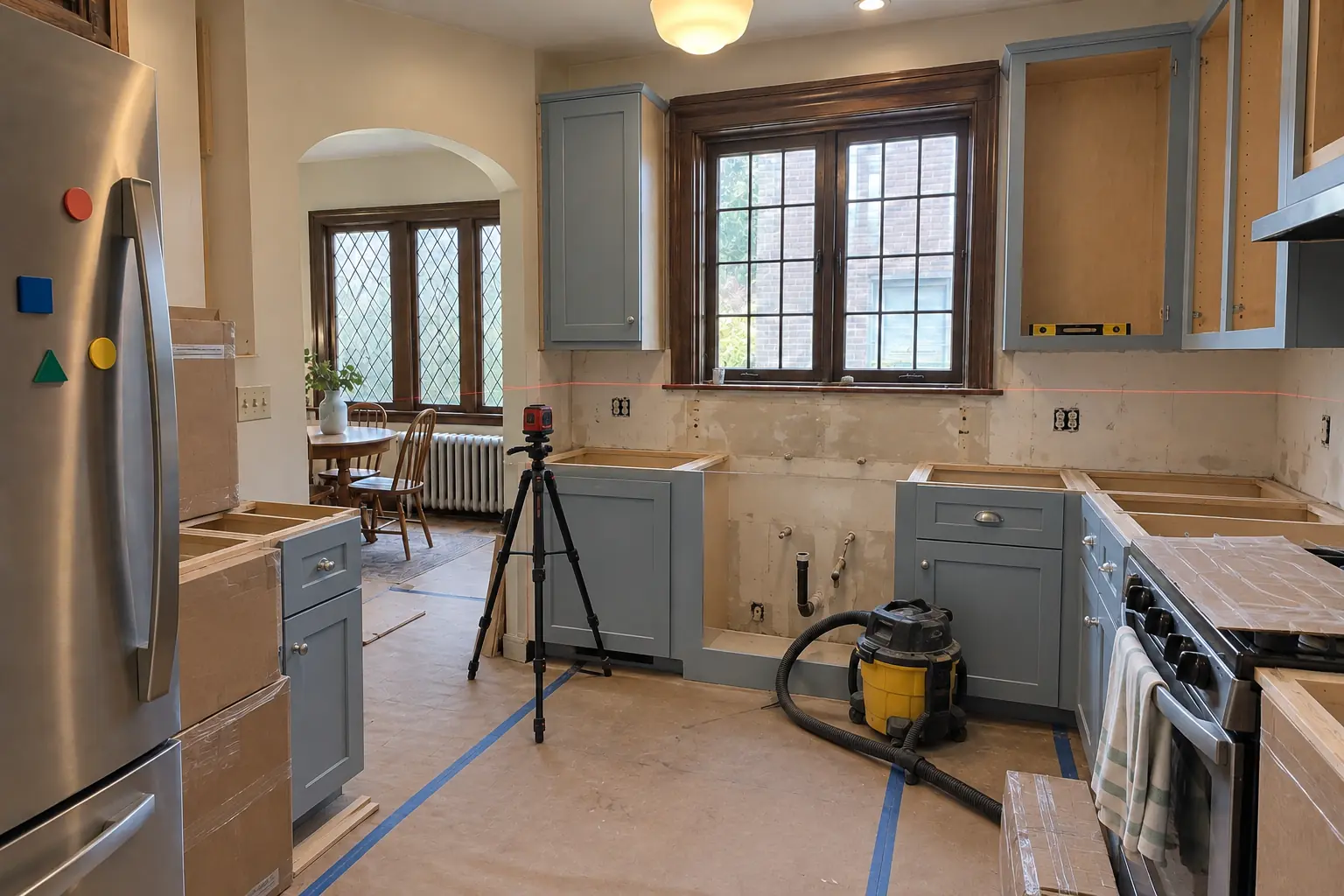 Kitchen Cabinet Installation & Replacement in a prewar house — in progress