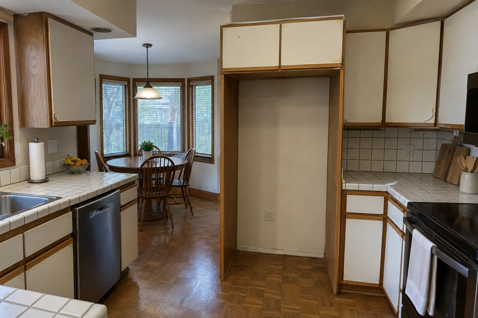 Kitchen Cabinet Modification — before