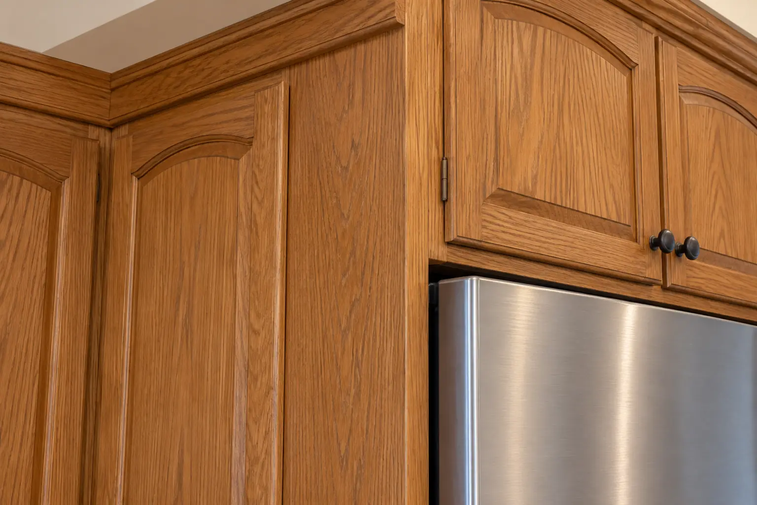 Kitchen Cabinet Modification in a 1980s-1990s two-story colonial / tract house — detail