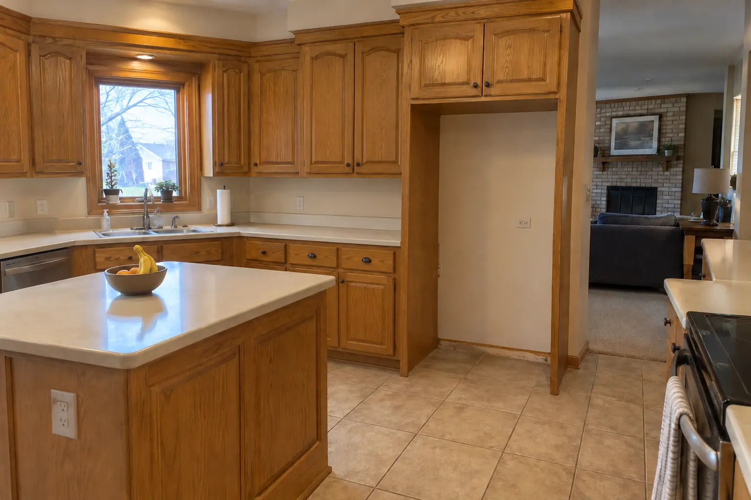Kitchen Cabinet Modification — before