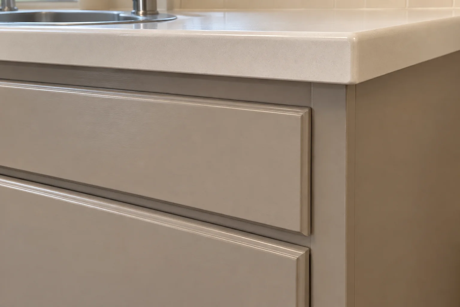 Kitchen Cabinet Painting in a postwar ranch / cape cod / bi-level — detail