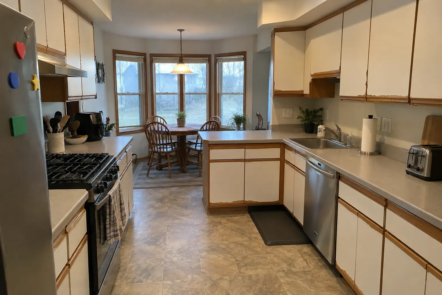 Kitchen Cabinet Painting — before