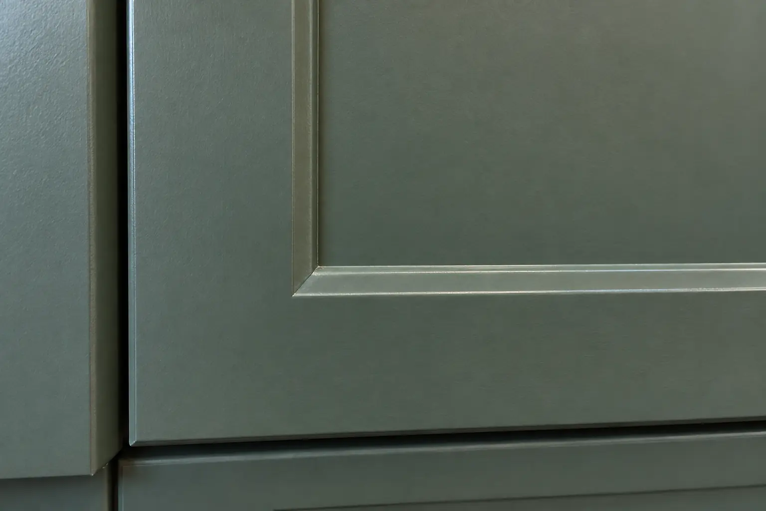 Kitchen Cabinet Painting in a 2000s new construction — detail