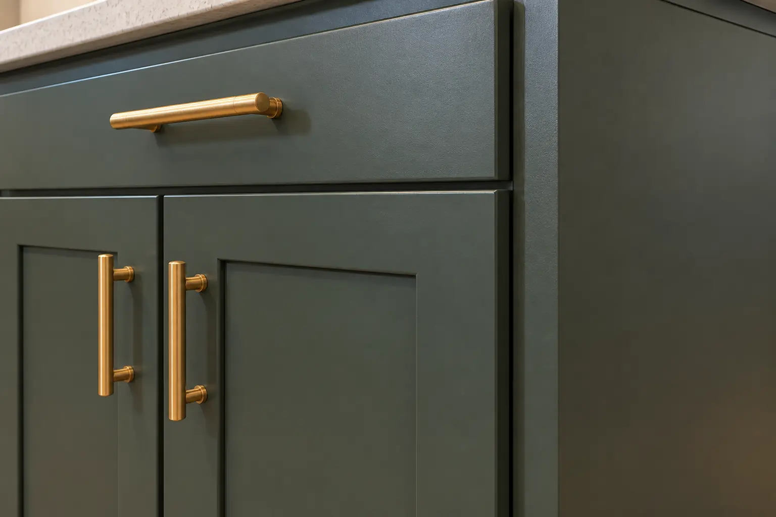Cabinet Refacing in a postwar ranch / cape cod / bi-level — detail