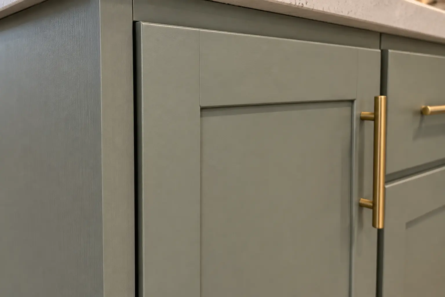 Cabinet Refacing in a 1980s-1990s two-story colonial / tract house — detail