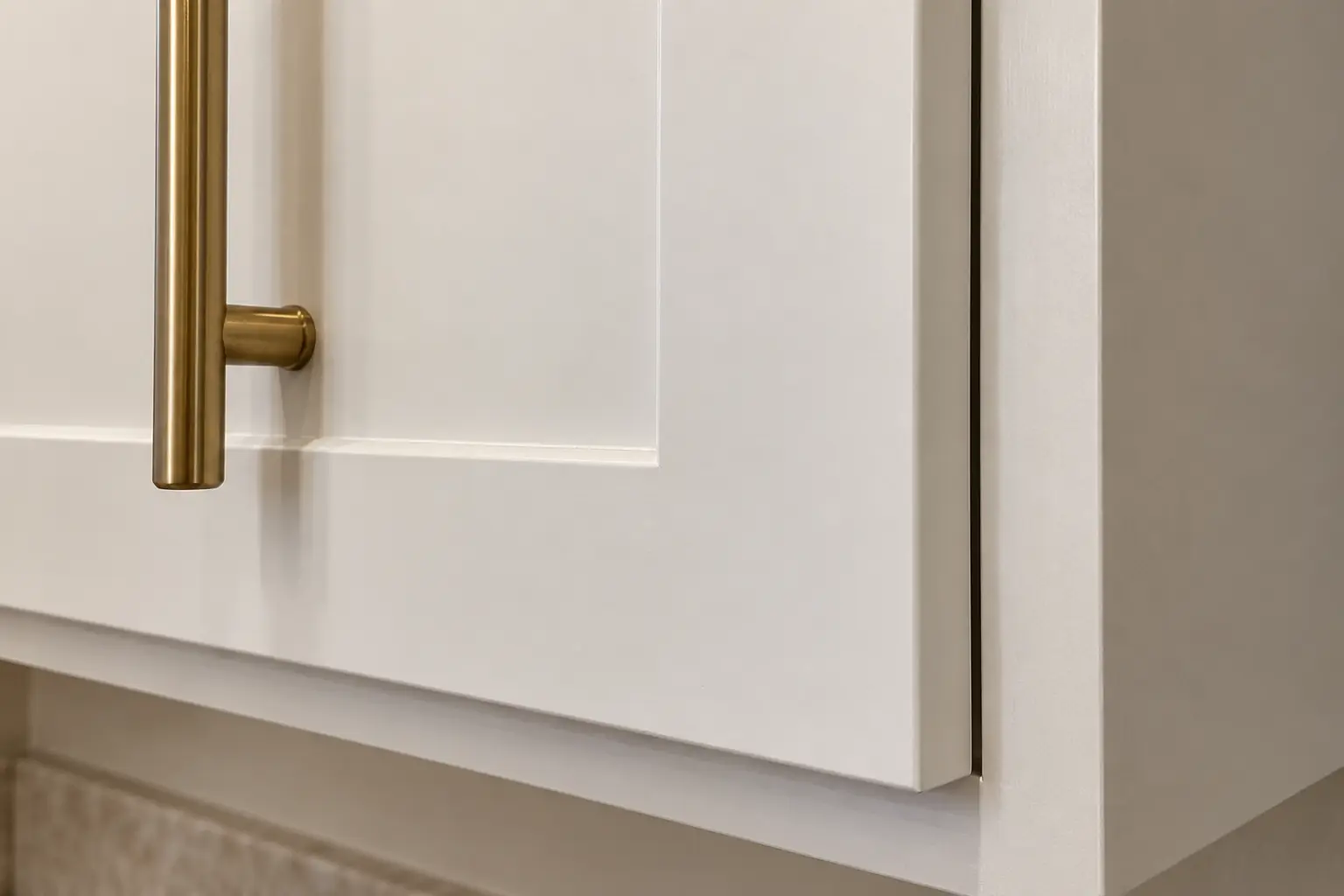 Cabinet Refacing in a 1980s-1990s two-story colonial / tract house — detail