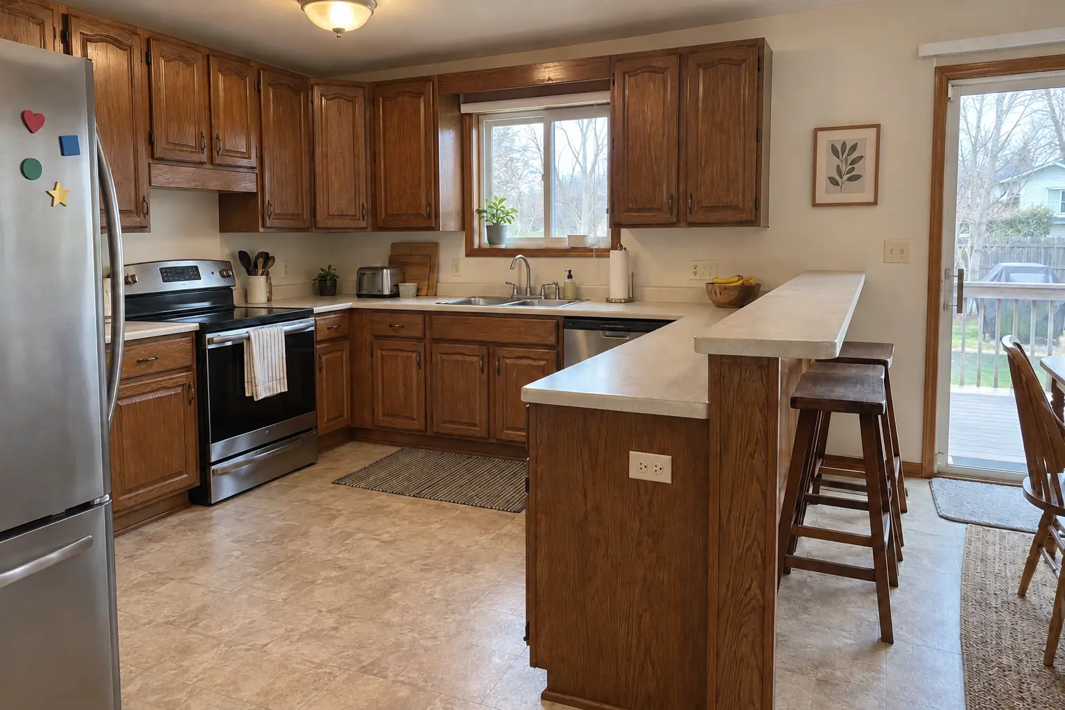 Cabinet Refinishing & Staining project near Hanover Park, after