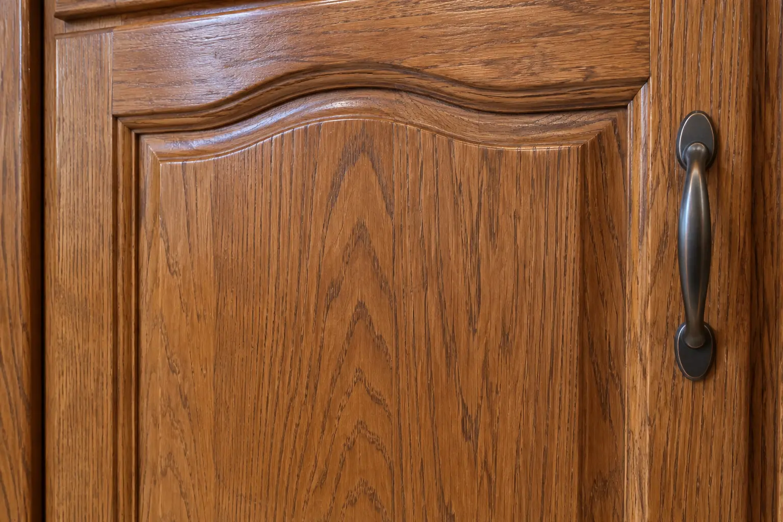 Cabinet Refinishing & Staining in a 1970s split-level / raised ranch / tract — detail