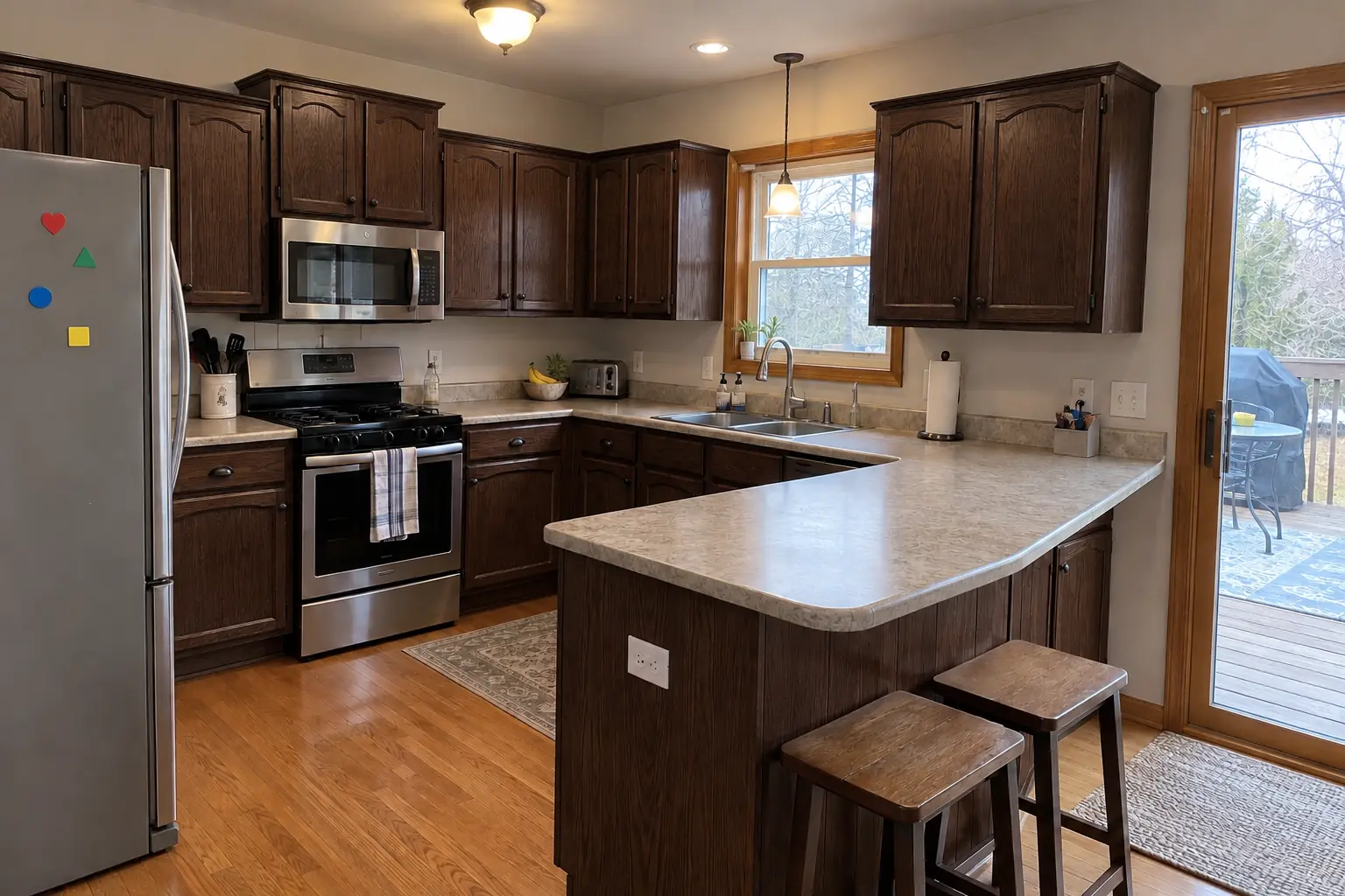 Cabinet Refinishing & Staining project near Bolingbrook, after