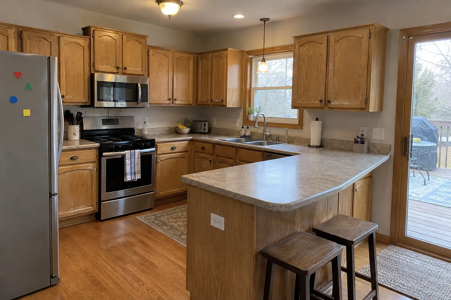 Cabinet Refinishing & Staining project near Bolingbrook, before
