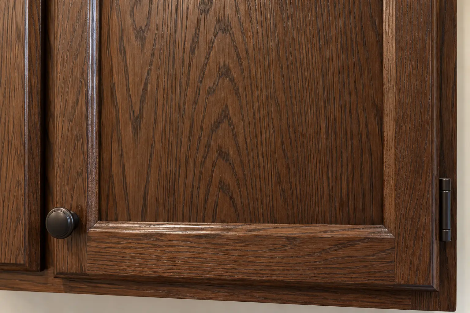 Cabinet Refinishing & Staining in a 1980s-1990s two-story colonial / tract house — detail