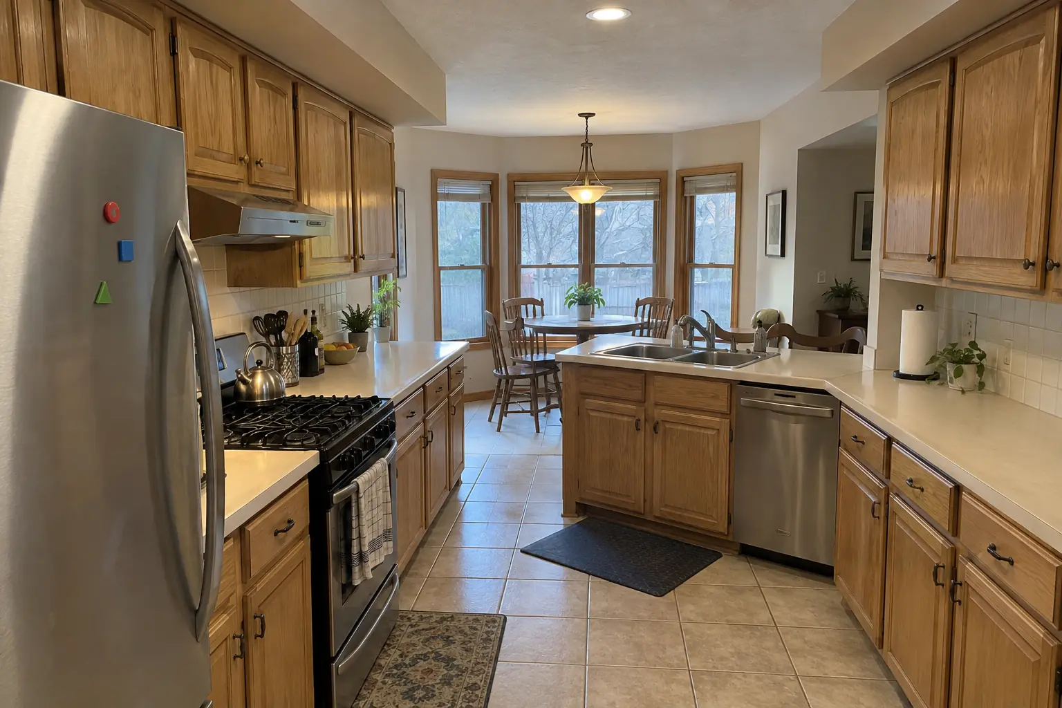 Cabinet Refinishing & Staining project near Aurora, before