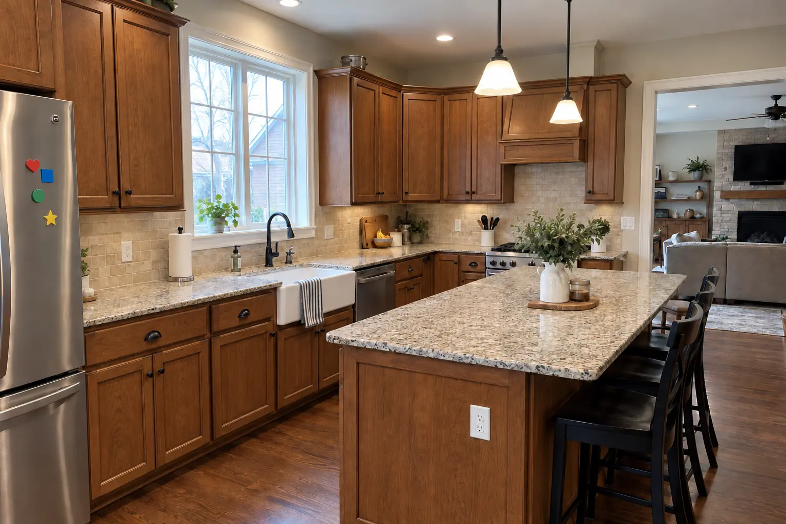 Cabinet Refinishing & Staining project near Plainfield, after