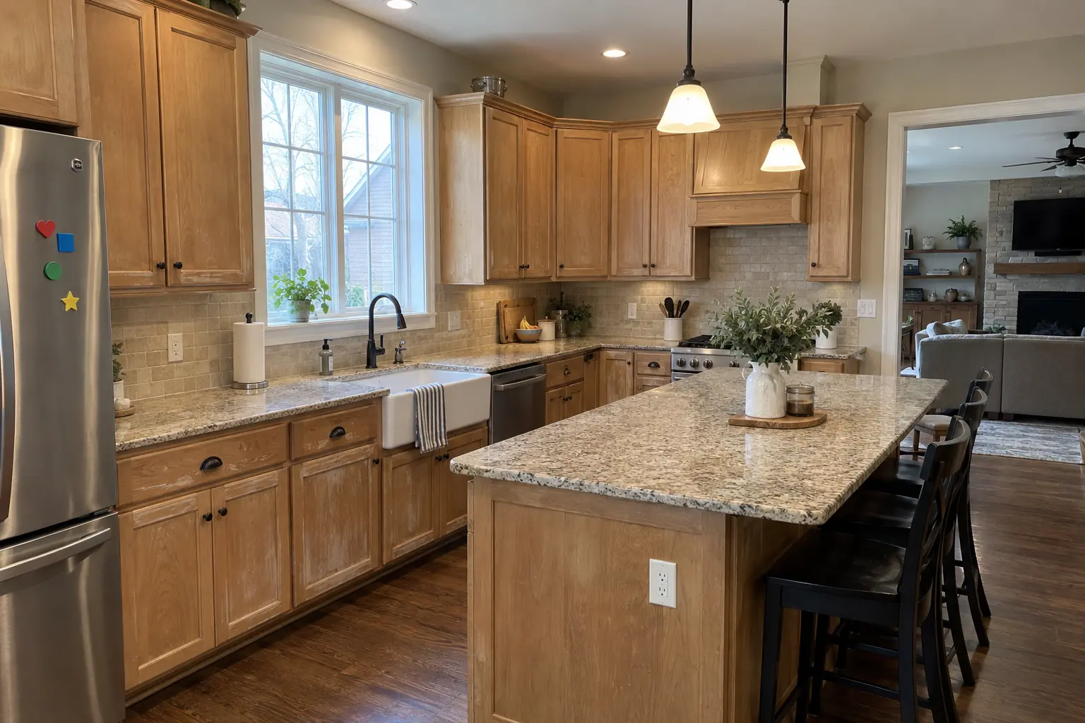 Cabinet Refinishing & Staining project near Plainfield, before