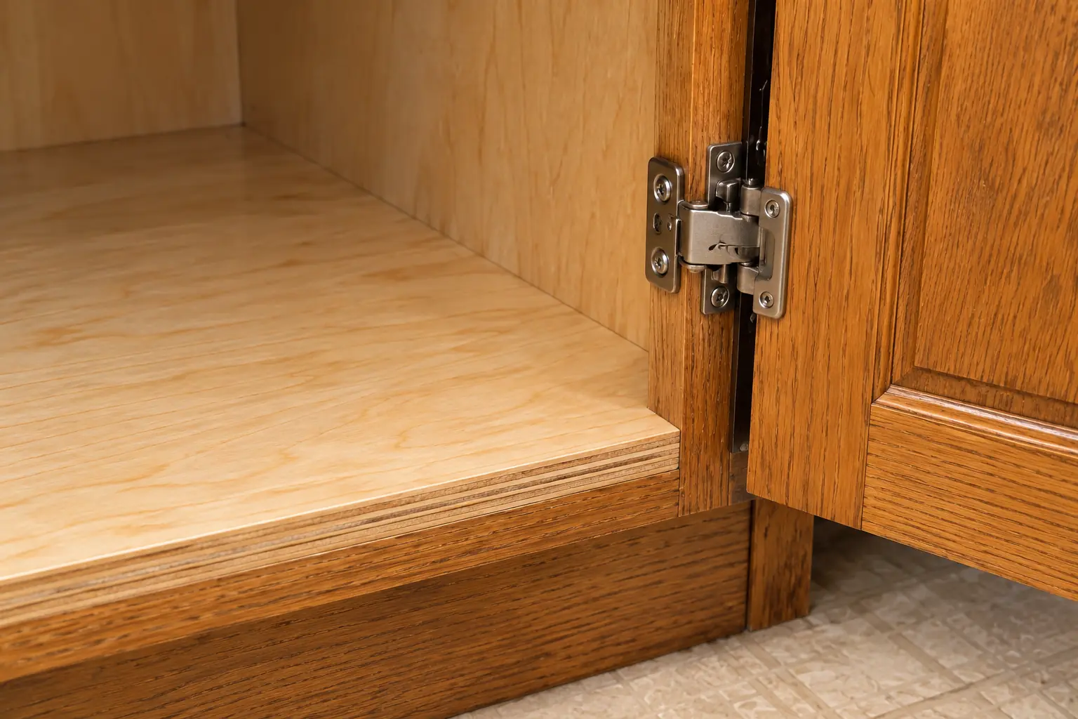 Kitchen Cabinet & Drawer Repair in a 1980s-1990s two-story colonial / tract house — detail