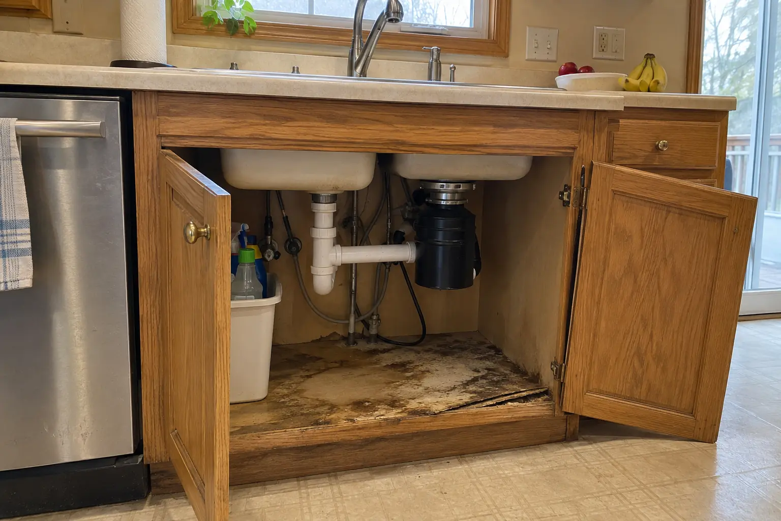 Kitchen Cabinet & Drawer Repair — before