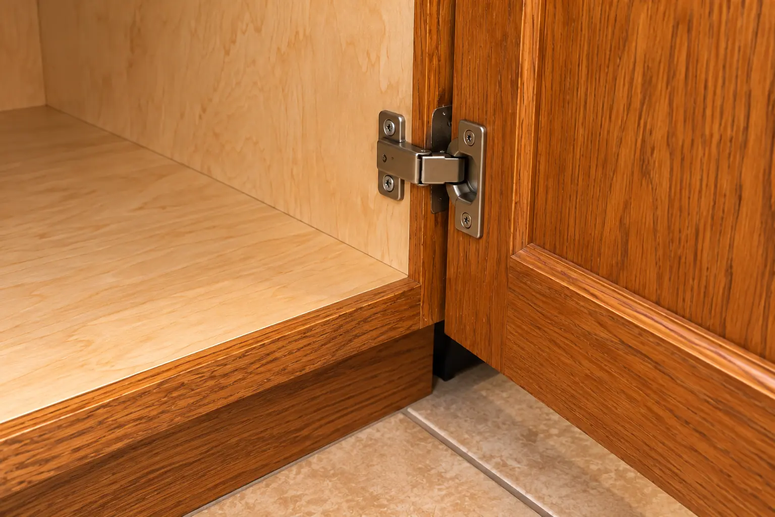 Kitchen Cabinet & Drawer Repair in a 1980s-1990s two-story colonial / tract house — detail