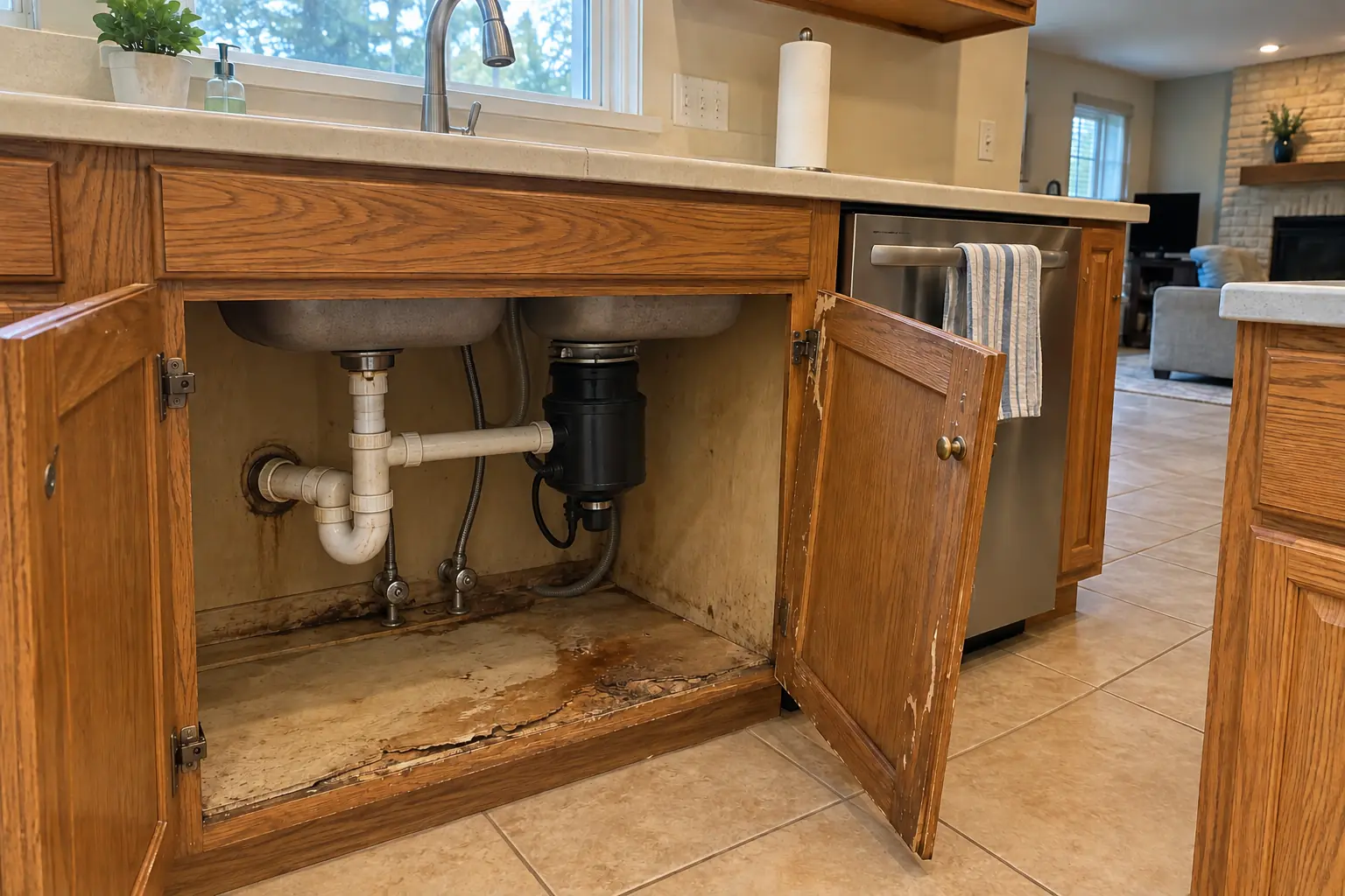 Kitchen Cabinet & Drawer Repair — before