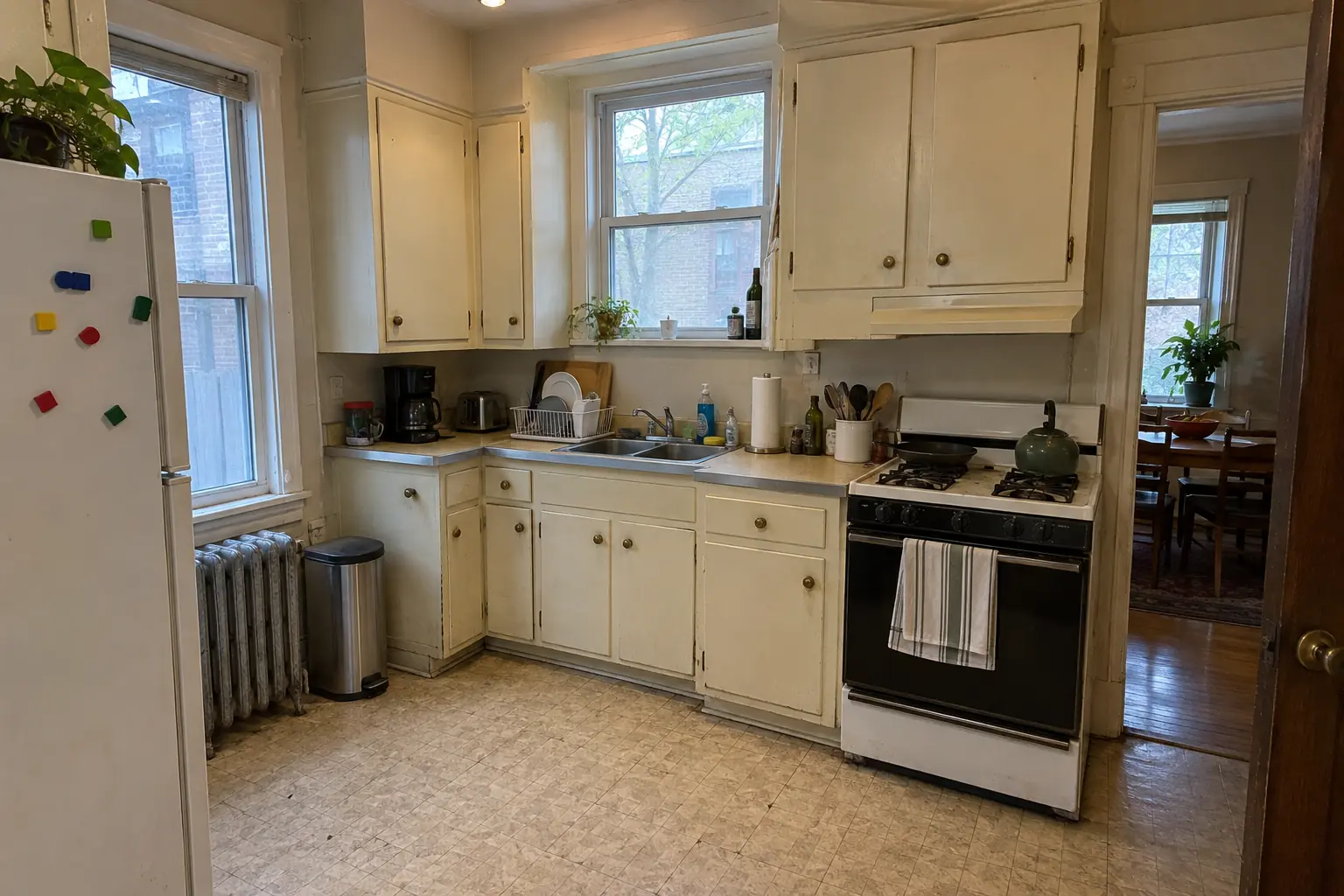Kitchen Deep Cleaning in a prewar house — before