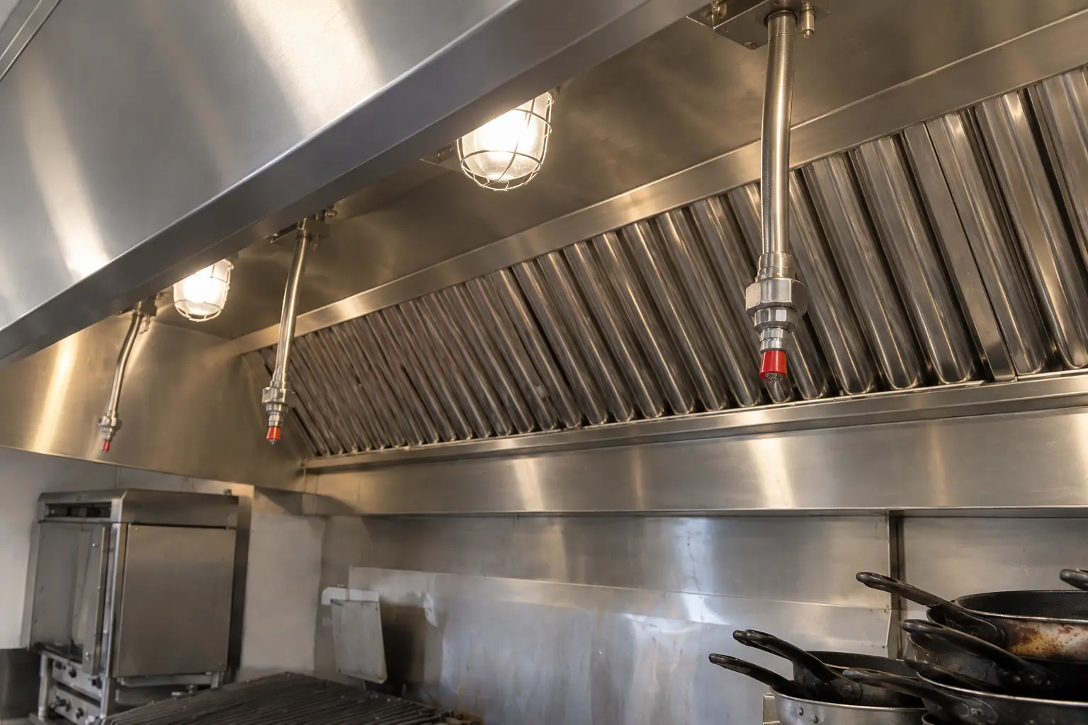 Commercial Kitchen Hood Installation in a commercial kitchen — detail
