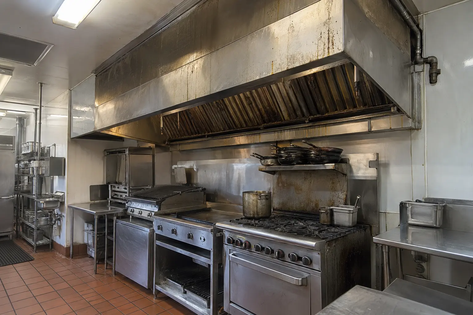 Commercial Kitchen Hood Installation — before