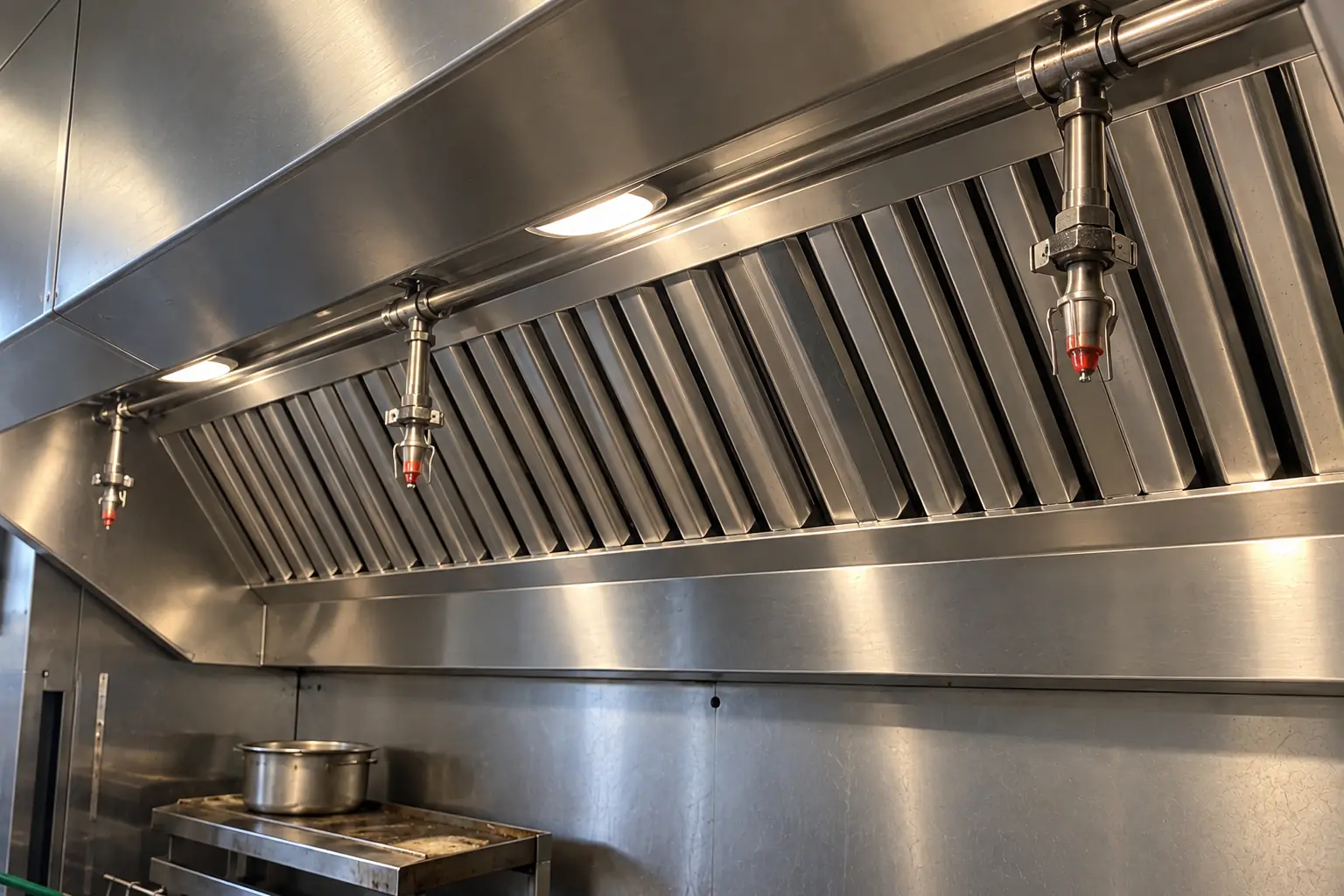 Commercial Kitchen Hood Installation in a commercial kitchen — detail
