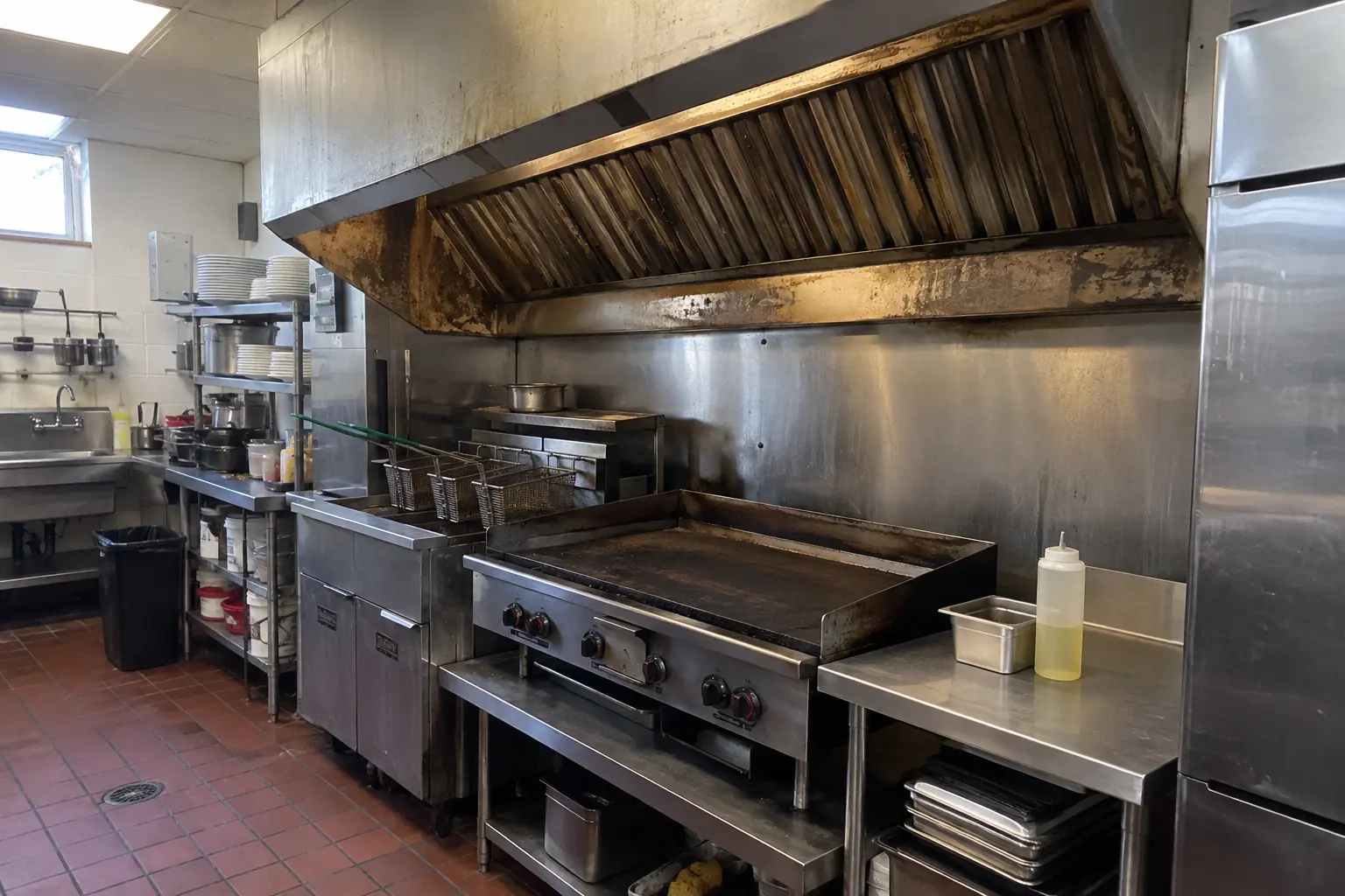 Commercial Kitchen Hood Installation — before