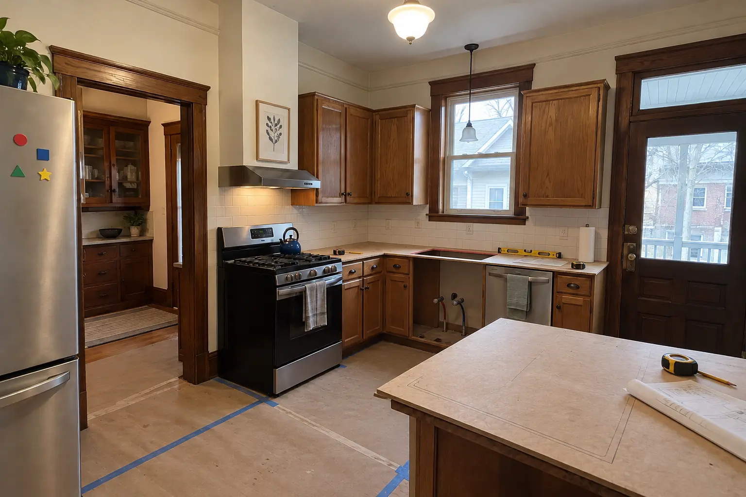 Countertop Services in a prewar house — in progress