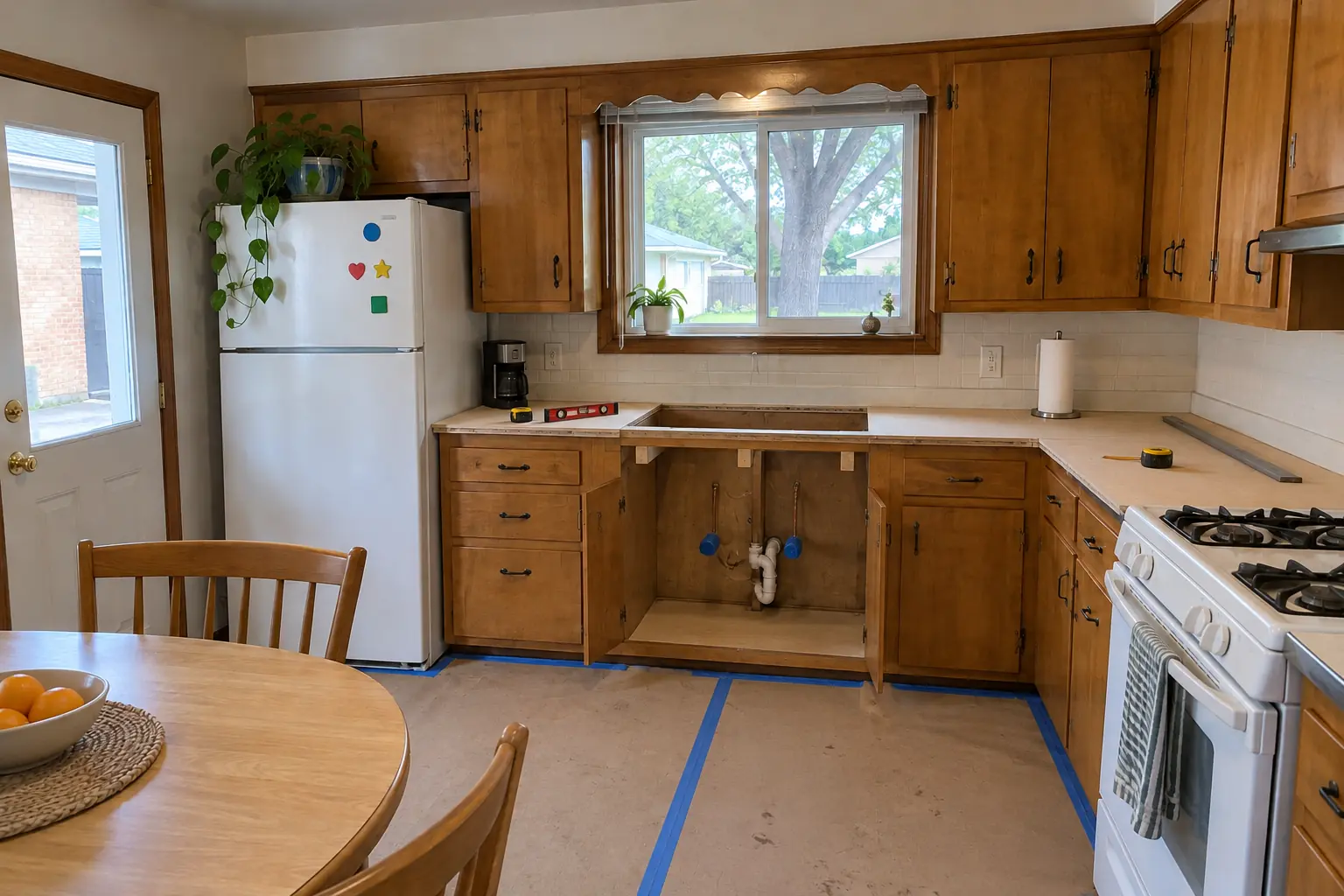Countertop Services in a postwar ranch / cape cod / bi-level — in progress