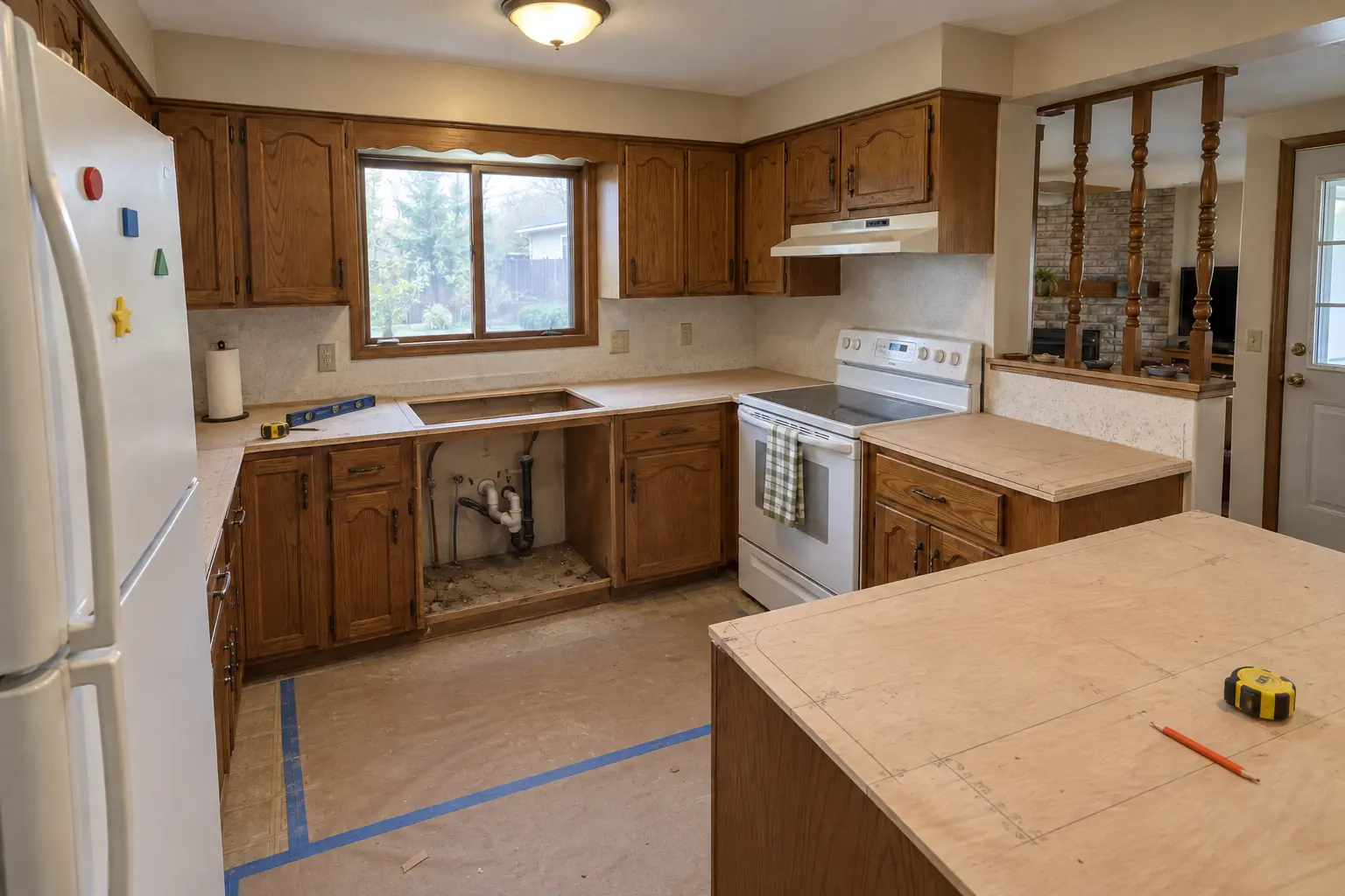 Countertop Services in a 1970s split-level / raised ranch / tract — in progress