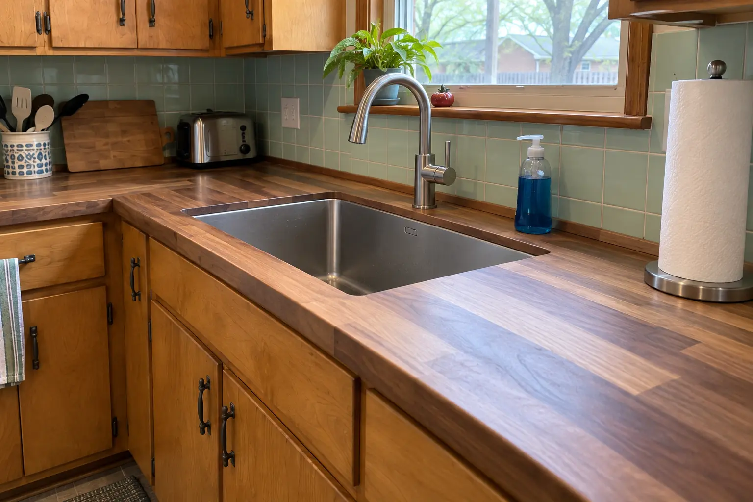 Countertop Fabrication & Installation in a postwar ranch / cape cod / bi-level — detail