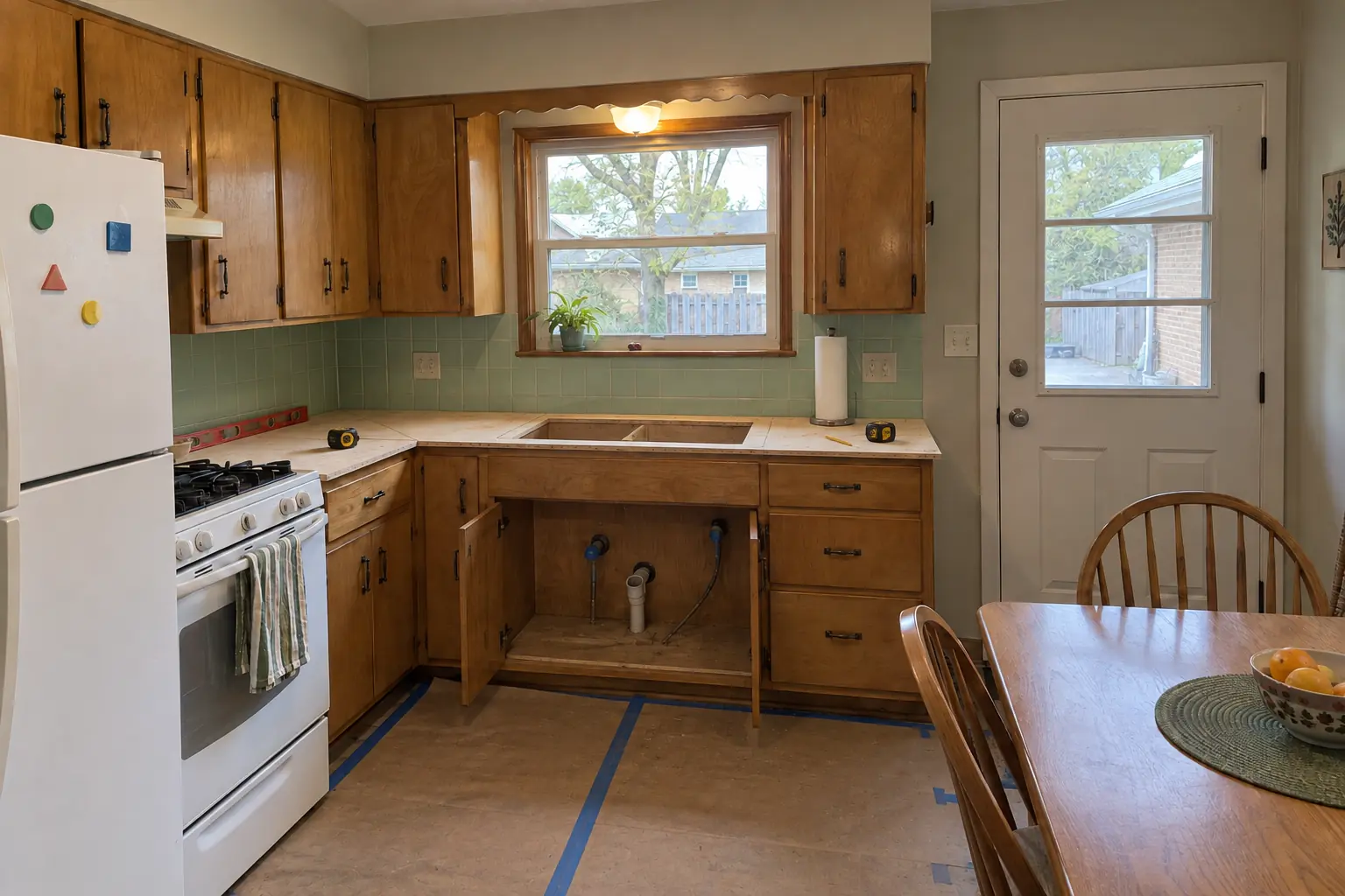 Countertop Fabrication & Installation in a postwar ranch / cape cod / bi-level — in progress