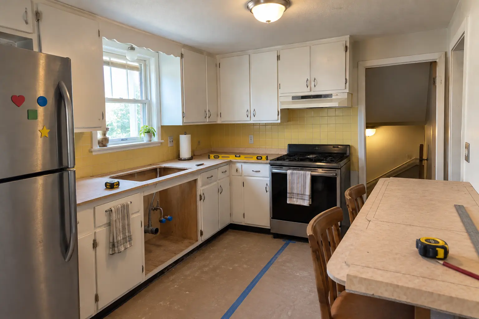 Countertop Fabrication & Installation in a postwar ranch / cape cod / bi-level — in progress