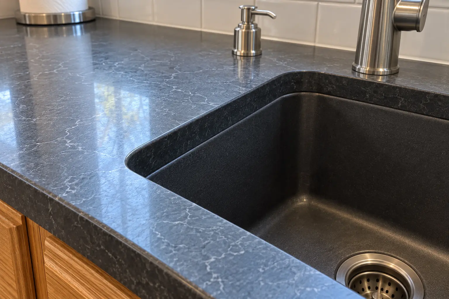 Countertop Fabrication & Installation in a 1980s-1990s two-story colonial / tract house — detail