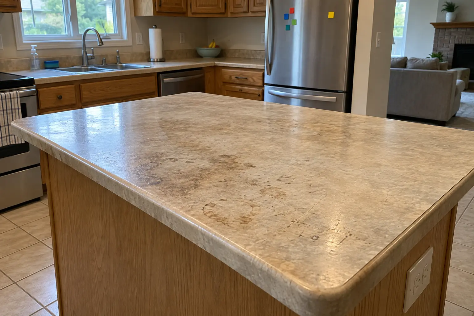 Countertop Refinishing & Resurfacing in a 1980s-1990s two-story colonial / tract house — before