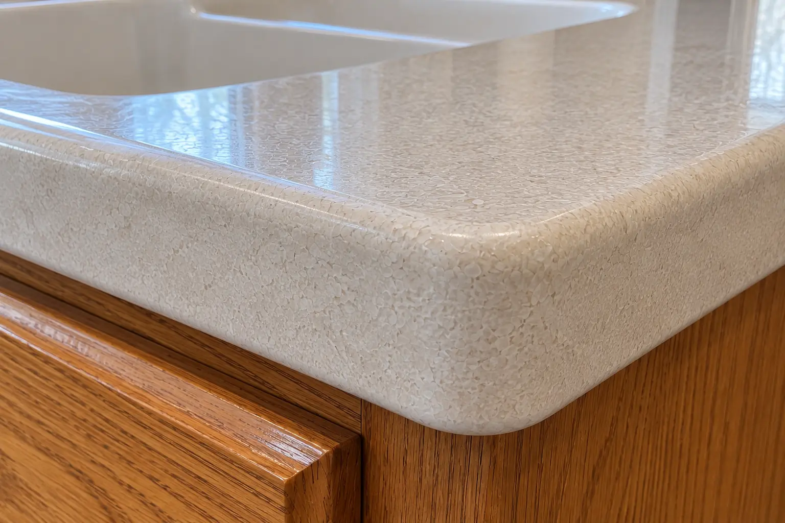 Countertop Repair in a 1980s-1990s two-story colonial / tract house — detail