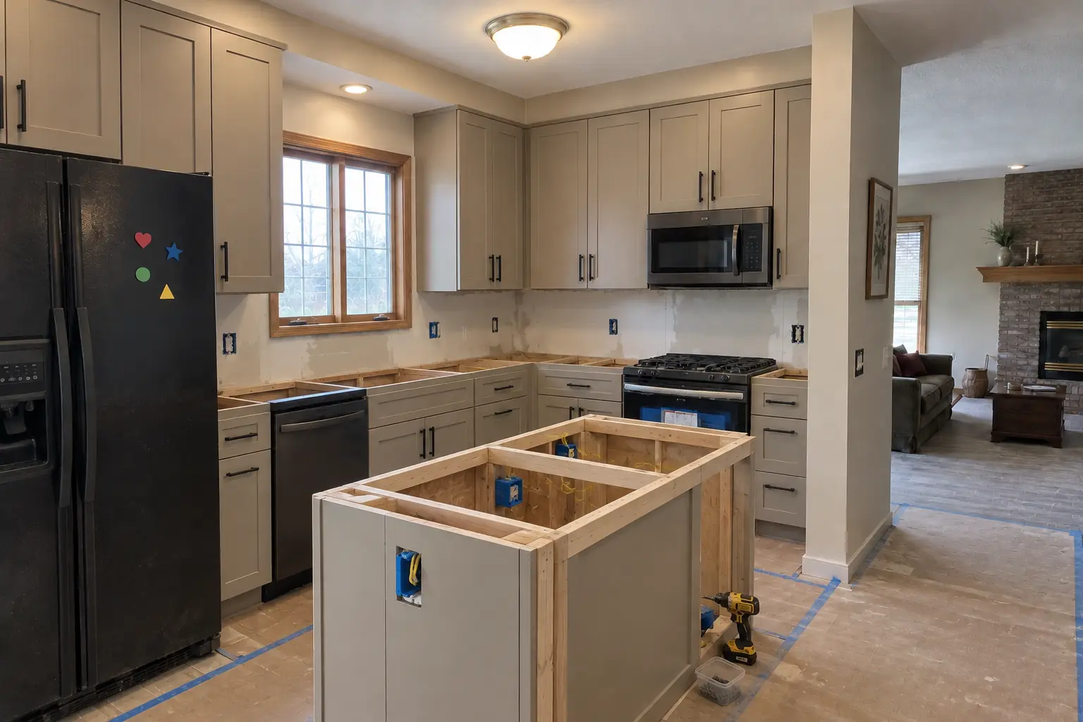 Kitchen Design & Layout Planning in a 1980s-1990s two-story colonial / tract house — in progress